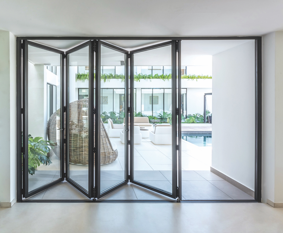 black aluminium bifold doors
