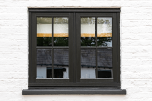 black flush sash window