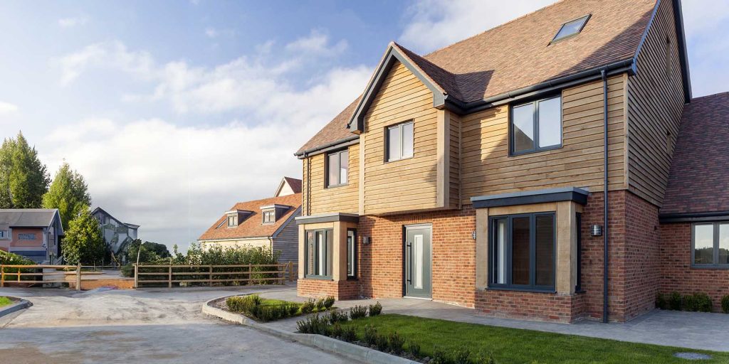 house with aluminium windows