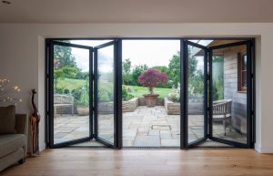 black aluminium bifold doors